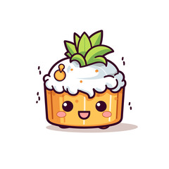 Coconut Pineapple Cake, Illustration PNG, Cartoon Graphic Design Tshirt