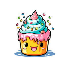 Funfetti cake, Illustration PNG, Cartoon Graphic Design Tshirt