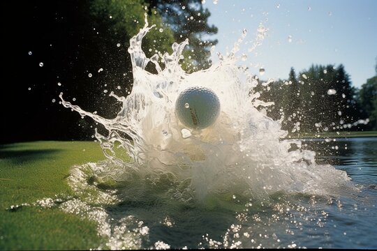 golf ball splashing. Generative AI