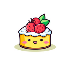 Lemon Raspberry Cheesecake, Illustration PNG, Cartoon Graphic Design Tshirt