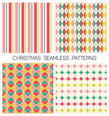 Set of geometric elements pattern design for christmas and new year holidays. 