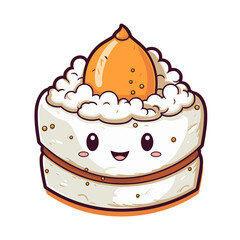 Orange Chocolate Almond Cake, Illustration PNG, Cartoon Graphic Design Tshirt