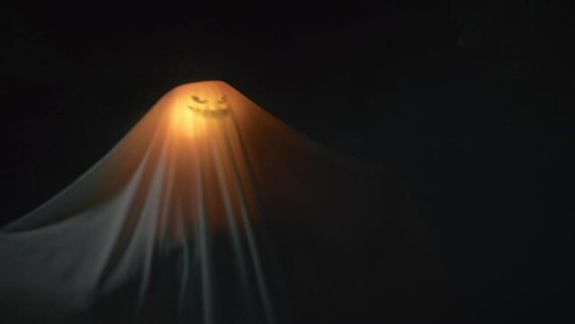 Halloween ghost wanders in the night