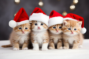 cats with santa hat