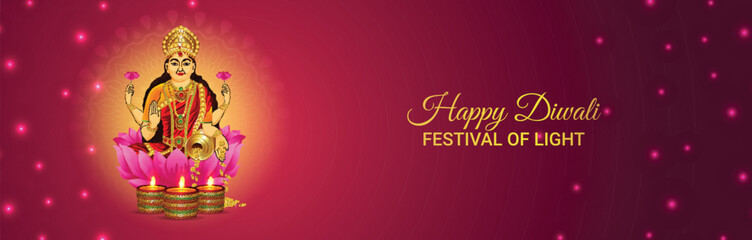 Creative vector illustration of happy diwali celebration greeting card