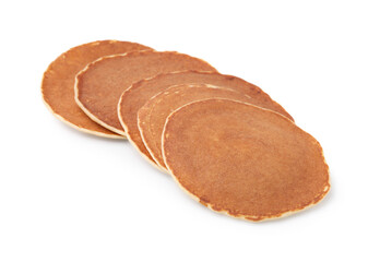 Fresh pancakes isolated on white. Tasty breakfast