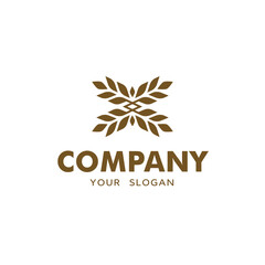 Minimalistic wheat bakery logo vector