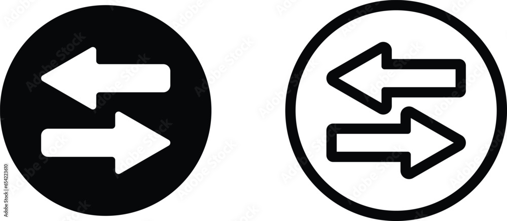 Aufkleber exchange icon set vector in two styles isolated on white background . transfer icon