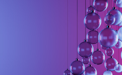 christmas background with glass balls