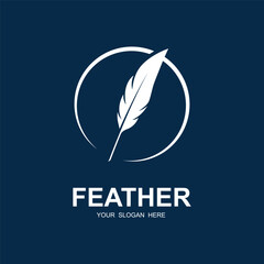 Fototapeta na wymiar author's feather logo vector icon illustration design