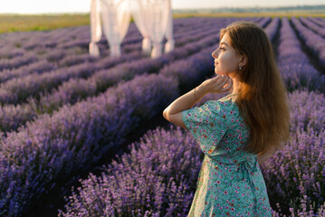 Portrait of a woman in a lavender field