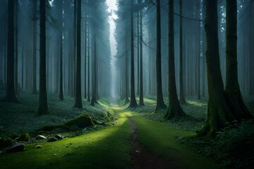 Naklejka premium path in the woods Generated AI