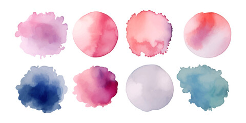 collection of Colorful abstract watercolor circle
