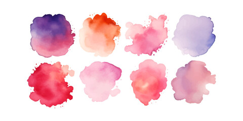 collection of Colorful abstract watercolor circle