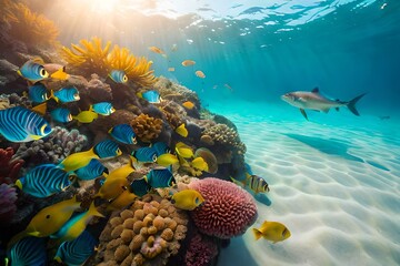 coral reef and fishes Generated AI