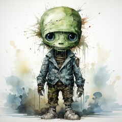 Cute baby Zombie in Scary Pose.