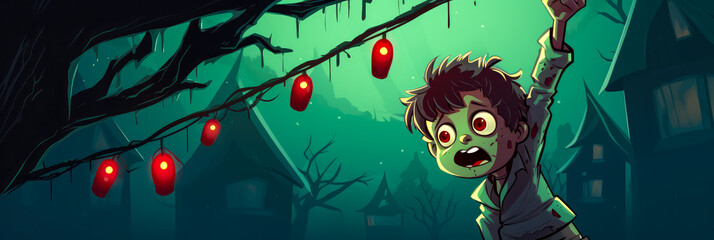 Zombie Weihnachten, Horror Märchen fr alternative Feiertage. Generiert mit KI