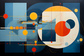 Geometric Abstraction: Intricate Patterns of Circles, Squares, Triangles, and Polygons in Abstract Design