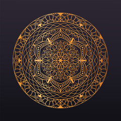 Decorative luxury golden mandala. Background with mandala for design of cards, invitations.