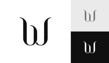 Letter BW initial monogram logo design