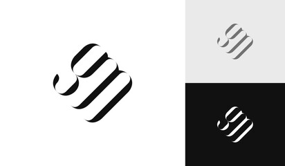 Letter GM initial monogram logo design