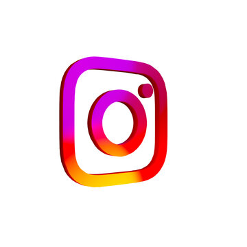 Bangkok, Thailand - September 29, 2023: Social media 3d illustration, Instagram 3 dimention logo, IG icon, sign symbol on white background.