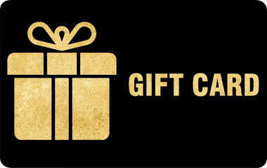 Golden glitter gift card, gold glitter gift card