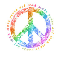 Peace Symbol in LGBTQ Regenbogen Farben