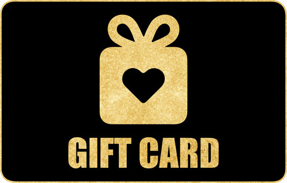 Golden glitter gift card, gold glitter gift card