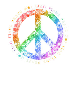 Peace Symbol in LGBTQ Regenbogen Farben