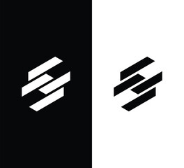Creative Modern Initial Letter S Logo. Black and White Logo. Usable for Business Logos. Flat Vector Logo Design Template Element