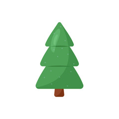 Christmas tree strewn with snowflakes, in carton flat style.
Illustration on the theme of winter, Christmas, New Year.
Coniferous vector tree isolated on white background.