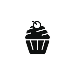 Cup cake icon isolated on white background