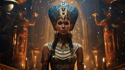 Portrait of queen Nefertit.generative ai
 - obrazy, fototapety, plakaty