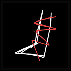 step on illustration with abstract style vector