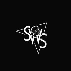 Monogram Letter SWS Logo Design Vector