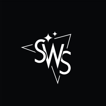 Monogram Letter SWS Logo Design Vector