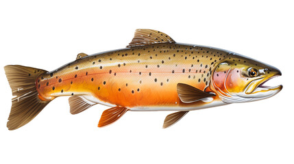 North Rainbow Trout fish isolated on transparent background PNG