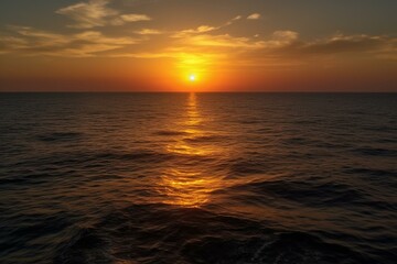 Fototapeta na wymiar a beautiful view of the sun setting on the horizon. Generative AI