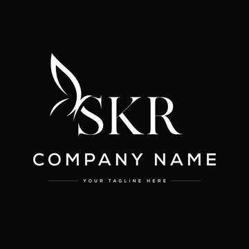 Monogram letter SKR logo design vector