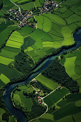 Fototapeta premium top-down bird’s view map of a field