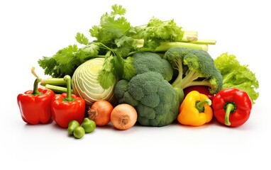 Healthy vegetable. Healthy food. Collection vegetables isolated on a white background. There is an empty space for text.