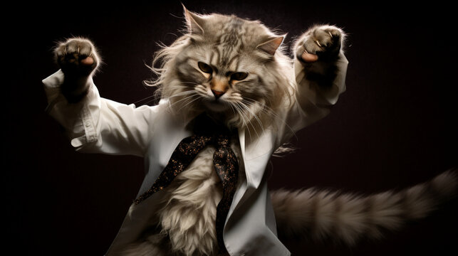 a cat dancing the rock n roll