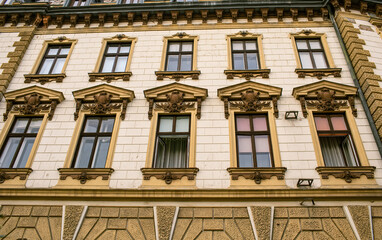 Fototapeta na wymiar Facade of the classical building in Pecs,Hungary.