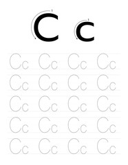 Tracing C Alphabet Handwriting Practice Workbook