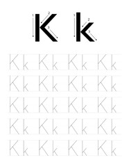 Tracing K Alphabet Handwriting Practice Workbook
