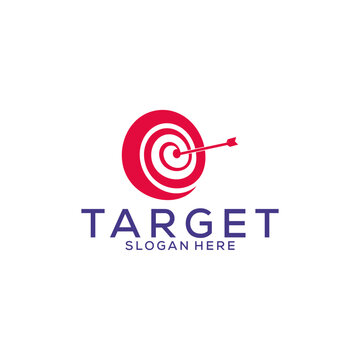 Target Logo design vector template, arrow on target logo icon