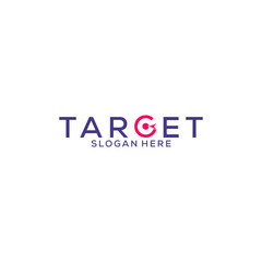 Letter G and Arrow on circle Target shape. target Logo design vector template