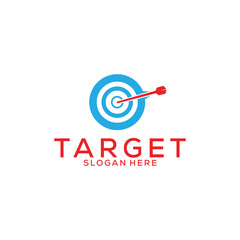 Target Logo design vector template, arrow on target logo icon