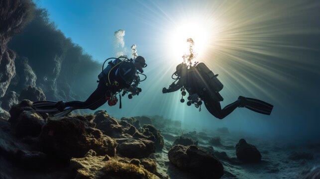 Scuba buddy diving